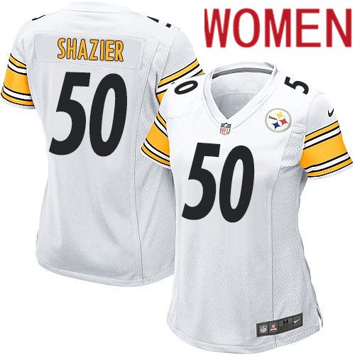 Women Pittsburgh Steelers #50 Ryan Shazier Nike White Game NFL Jersey->women nfl jersey->Women Jersey